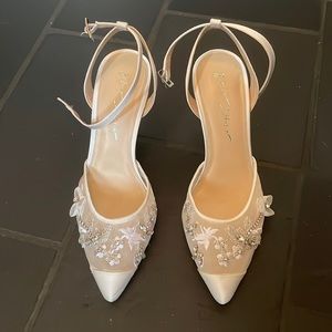 White embellished Betsey Johnson heel